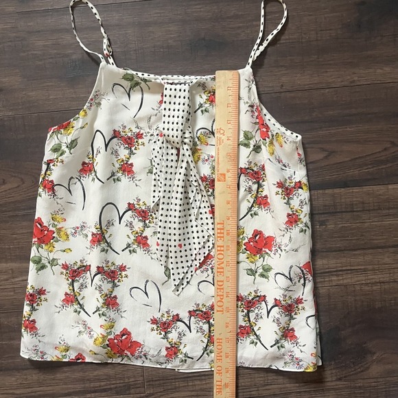 Anthropologie Beloved Silk Cami By Maeve, Black Red Floral Motif, Size 2 NWOT - Picture 6 of 8